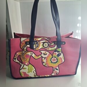 Spartina 449 Pink Canvas Mermaid Beach Tote Bag Great Condition